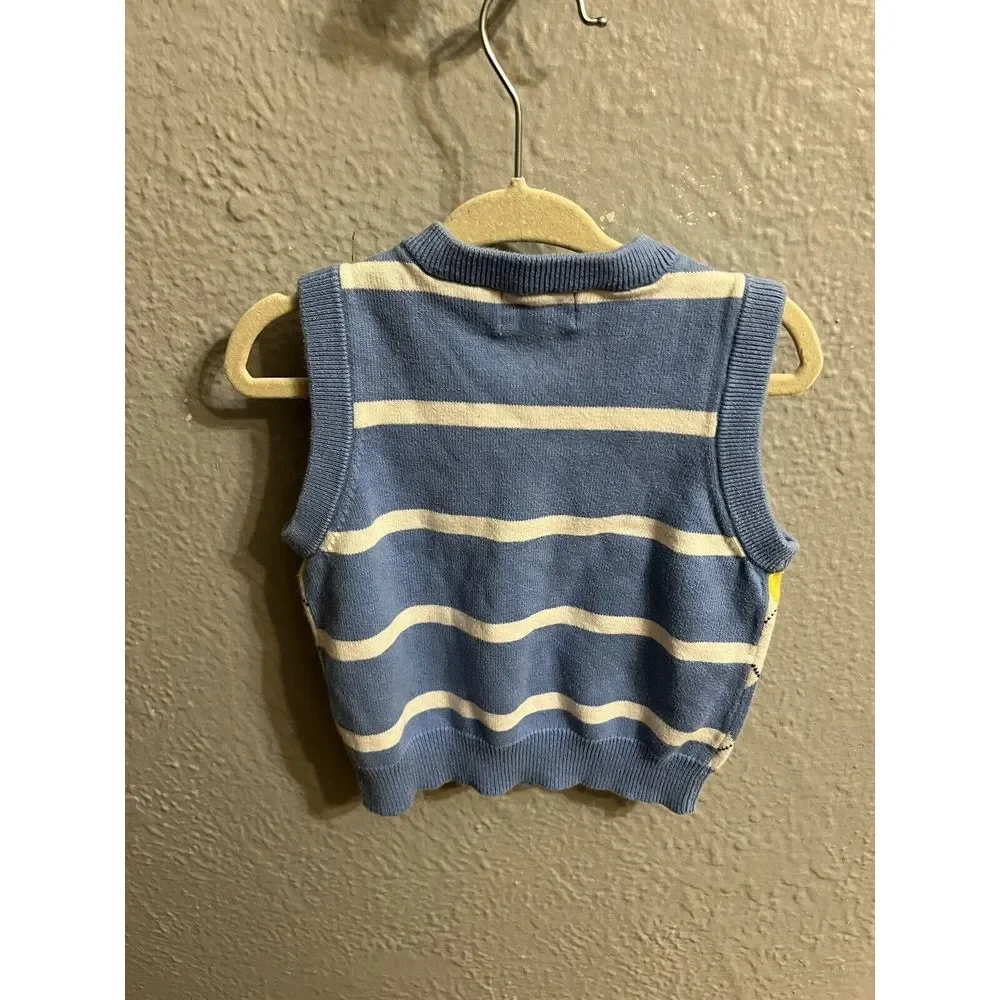 The Childrens Place‎ Boys Argylle Sweater Vest Size 12 Months